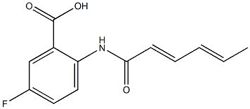 5-fluoro-2-(hexa-2,4-dienamido)benzoic acid 结构式