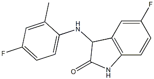 5-fluoro-3-[(4-fluoro-2-methylphenyl)amino]-2,3-dihydro-1H-indol-2-one 化学構造式