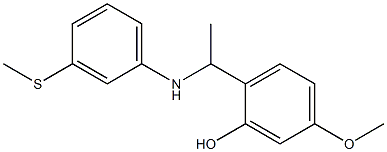 5-methoxy-2-(1-{[3-(methylsulfanyl)phenyl]amino}ethyl)phenol Structure