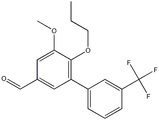 5-methoxy-6-propoxy-3'-(trifluoromethyl)-1,1'-biphenyl-3-carbaldehyde,,结构式