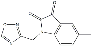 5-methyl-1-(1,2,4-oxadiazol-3-ylmethyl)-2,3-dihydro-1H-indole-2,3-dione Struktur
