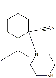 5-methyl-1-(piperazin-1-yl)-2-(propan-2-yl)cyclohexane-1-carbonitrile Structure