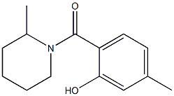 5-methyl-2-[(2-methylpiperidin-1-yl)carbonyl]phenol Structure
