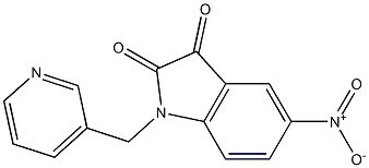 5-nitro-1-(pyridin-3-ylmethyl)-2,3-dihydro-1H-indole-2,3-dione,,结构式