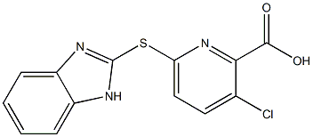 6-(1H-1,3-benzodiazol-2-ylsulfanyl)-3-chloropyridine-2-carboxylic acid,,结构式