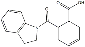 6-(2,3-dihydro-1H-indol-1-ylcarbonyl)cyclohex-3-ene-1-carboxylic acid Structure