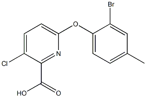 6-(2-bromo-4-methylphenoxy)-3-chloropyridine-2-carboxylic acid Struktur
