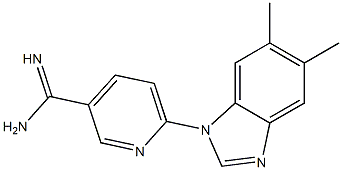 6-(5,6-dimethyl-1H-benzimidazol-1-yl)pyridine-3-carboximidamide,,结构式