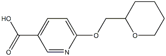 6-(oxan-2-ylmethoxy)pyridine-3-carboxylic acid 化学構造式