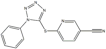 6-[(1-phenyl-1H-1,2,3,4-tetrazol-5-yl)sulfanyl]pyridine-3-carbonitrile 化学構造式