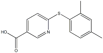 6-[(2,4-dimethylphenyl)sulfanyl]pyridine-3-carboxylic acid 结构式