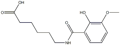 6-[(2-hydroxy-3-methoxybenzoyl)amino]hexanoic acid Structure