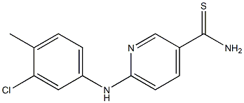 6-[(3-chloro-4-methylphenyl)amino]pyridine-3-carbothioamide 化学構造式