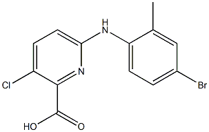 6-[(4-bromo-2-methylphenyl)amino]-3-chloropyridine-2-carboxylic acid,,结构式