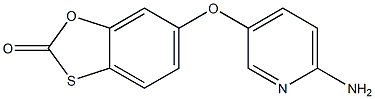 6-[(6-aminopyridin-3-yl)oxy]-2H-1,3-benzoxathiol-2-one 化学構造式