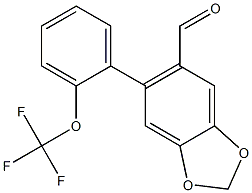 6-[2-(trifluoromethoxy)phenyl]-1,3-benzodioxole-5-carbaldehyde 化学構造式