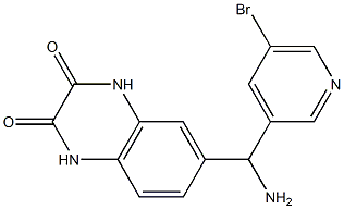 6-[amino(5-bromopyridin-3-yl)methyl]-1,2,3,4-tetrahydroquinoxaline-2,3-dione,,结构式