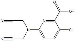 6-[bis(cyanomethyl)amino]-3-chloropyridine-2-carboxylic acid 化学構造式