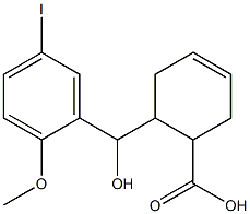 6-[hydroxy(5-iodo-2-methoxyphenyl)methyl]cyclohex-3-ene-1-carboxylic acid Struktur
