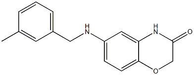 6-{[(3-methylphenyl)methyl]amino}-3,4-dihydro-2H-1,4-benzoxazin-3-one Struktur