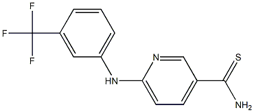 6-{[3-(trifluoromethyl)phenyl]amino}pyridine-3-carbothioamide 结构式