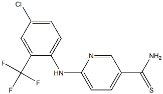 6-{[4-chloro-2-(trifluoromethyl)phenyl]amino}pyridine-3-carbothioamide Structure