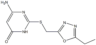 6-amino-2-{[(5-ethyl-1,3,4-oxadiazol-2-yl)methyl]sulfanyl}-3,4-dihydropyrimidin-4-one Struktur