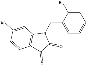6-bromo-1-[(2-bromophenyl)methyl]-2,3-dihydro-1H-indole-2,3-dione,,结构式