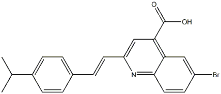 6-bromo-2-[(E)-2-(4-isopropylphenyl)vinyl]quinoline-4-carboxylic acid Struktur