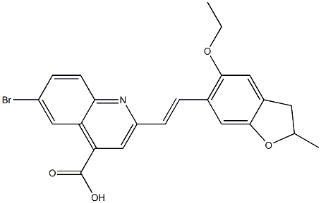 6-bromo-2-[(E)-2-(5-ethoxy-2-methyl-2,3-dihydro-1-benzofuran-6-yl)vinyl]quinoline-4-carboxylic acid Structure