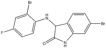 6-bromo-3-[(2-bromo-4-fluorophenyl)amino]-2,3-dihydro-1H-indol-2-one 结构式