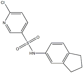 6-chloro-N-(2,3-dihydro-1H-inden-5-yl)pyridine-3-sulfonamide 结构式