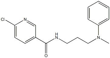 6-chloro-N-{3-[methyl(phenyl)amino]propyl}pyridine-3-carboxamide 结构式