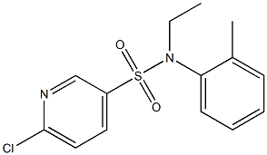6-chloro-N-ethyl-N-(2-methylphenyl)pyridine-3-sulfonamide Struktur