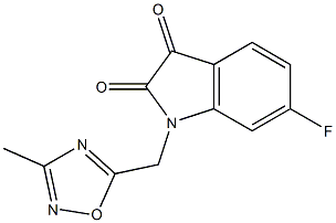 6-fluoro-1-[(3-methyl-1,2,4-oxadiazol-5-yl)methyl]-2,3-dihydro-1H-indole-2,3-dione,,结构式
