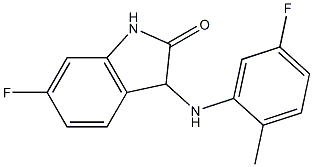 6-fluoro-3-[(5-fluoro-2-methylphenyl)amino]-2,3-dihydro-1H-indol-2-one,,结构式