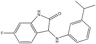 6-fluoro-3-{[3-(propan-2-yl)phenyl]amino}-2,3-dihydro-1H-indol-2-one,,结构式