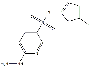 6-hydrazinyl-N-(5-methyl-1,3-thiazol-2-yl)pyridine-3-sulfonamide,,结构式