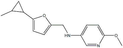 6-methoxy-N-{[5-(2-methylcyclopropyl)furan-2-yl]methyl}pyridin-3-amine,,结构式
