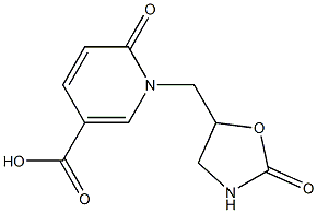 6-oxo-1-[(2-oxo-1,3-oxazolidin-5-yl)methyl]-1,6-dihydropyridine-3-carboxylic acid,,结构式