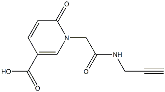 6-oxo-1-[(prop-2-yn-1-ylcarbamoyl)methyl]-1,6-dihydropyridine-3-carboxylic acid Struktur