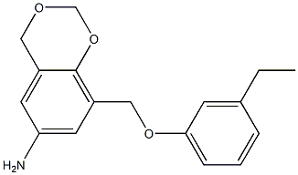 8-(3-ethylphenoxymethyl)-2,4-dihydro-1,3-benzodioxin-6-amine 化学構造式