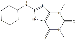 8-(cyclohexylamino)-1,3-dimethyl-2,3,6,7-tetrahydro-1H-purine-2,6-dione,,结构式