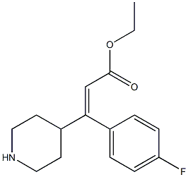 ethyl (2Z)-3-(4-fluorophenyl)-3-(piperidin-4-yl)prop-2-enoate 化学構造式