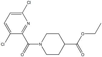 ethyl 1-[(3,6-dichloropyridin-2-yl)carbonyl]piperidine-4-carboxylate 化学構造式