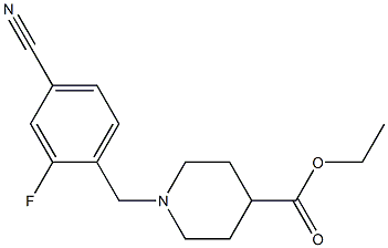 ethyl 1-[(4-cyano-2-fluorophenyl)methyl]piperidine-4-carboxylate Structure