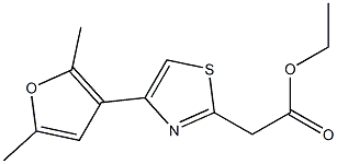 ethyl 2-[4-(2,5-dimethylfuran-3-yl)-1,3-thiazol-2-yl]acetate,,结构式