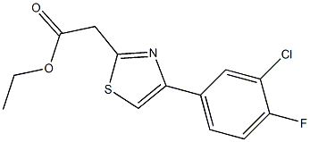 ethyl 2-[4-(3-chloro-4-fluorophenyl)-1,3-thiazol-2-yl]acetate 化学構造式