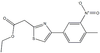 ethyl 2-[4-(4-methyl-3-nitrophenyl)-1,3-thiazol-2-yl]acetate 化学構造式