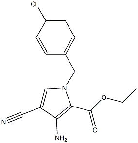 ethyl 3-amino-1-[(4-chlorophenyl)methyl]-4-cyano-1H-pyrrole-2-carboxylate 化学構造式